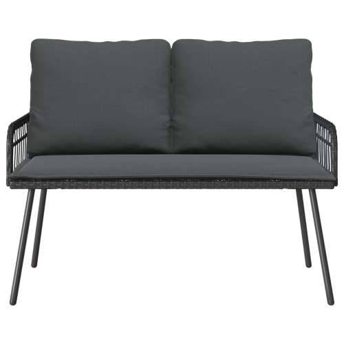 Klupa za vrt Crna 114x64x78 cm Poliratan Cijena