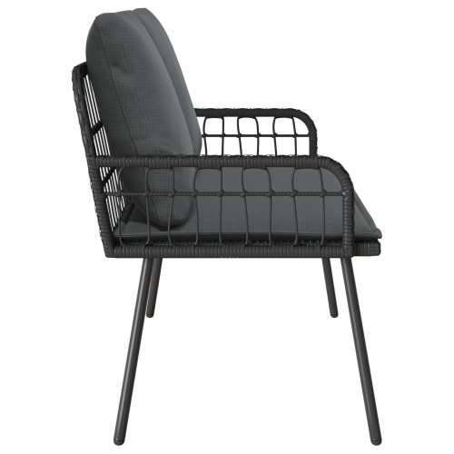 Klupa za vrt Crna 114x64x78 cm Poliratan Cijena