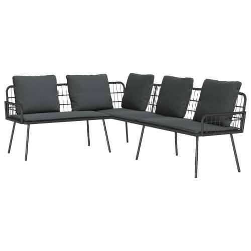L-oblika sofa Crna 231x173x78 cm Poliratan Cijena