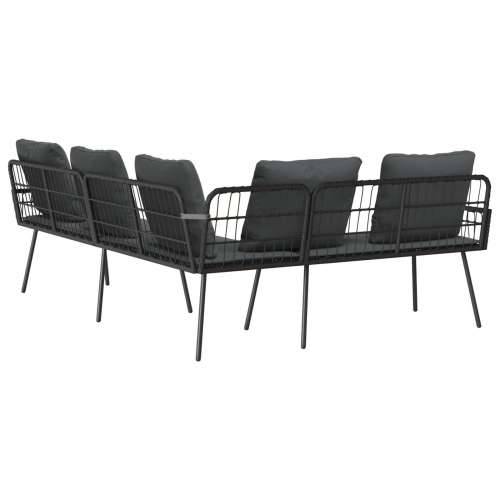 L-oblika sofa Crna 231x173x78 cm Poliratan Cijena