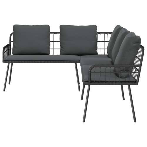 L-oblika sofa Crna 231x173x78 cm Poliratan Cijena