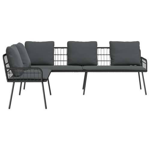 L-oblika sofa Crna 231x173x78 cm Poliratan Cijena