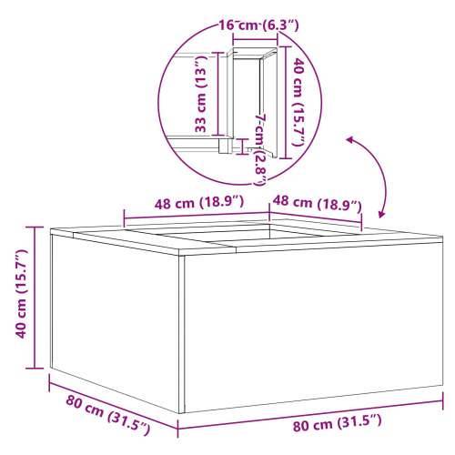Vatrena jama Kvadratna Crna 80x80x40 cm Čelik Cijena