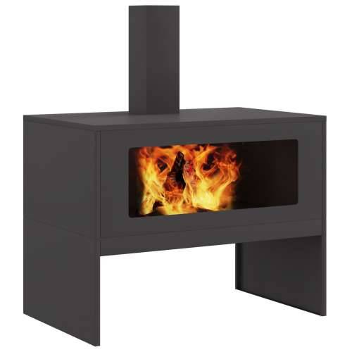 Oganj s dimnjakom Crna 80x50x96 cm Čelik Cijena