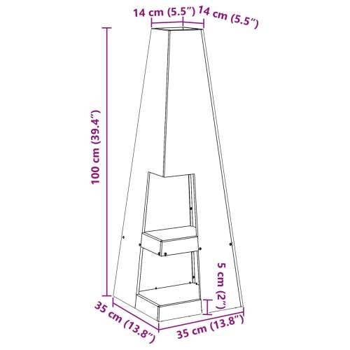 Vatrogasni jam s spremnikom za drva 35x35x100 cm od nehrđajućeg čelika Cijena