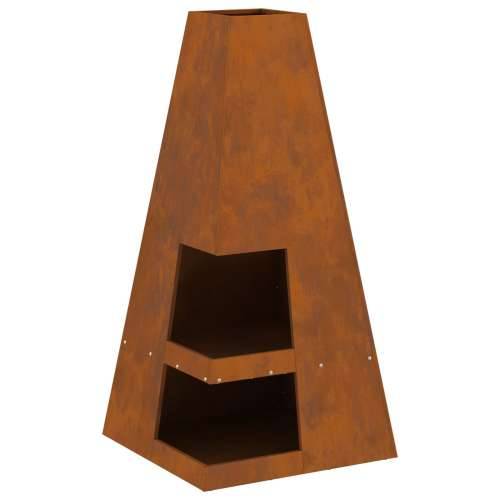 Ognjište s odlaganjem drva 50x50x100 cm od otpornog čelika Cijena