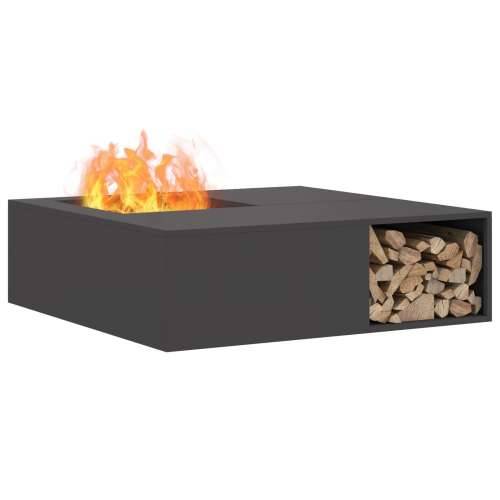 Ognjište s drvenim spremištem Crna 100x100x30 cm Čelik Cijena