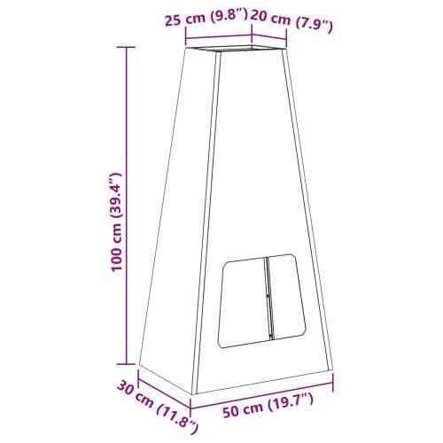 Vatrena jama Crna 50x35x100 cm Čelik Cijena