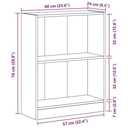 Knjiga Kabinet Crna 60x24x76 cm Konstruirano drvo Cijena
