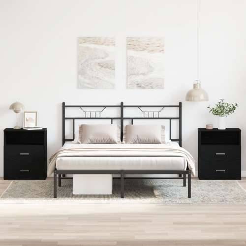Noćni ormarić 2 kom Crni hrast 50x32x60cm Od konstruiranog drveta Cijena