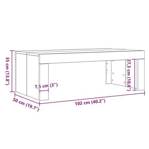 Stolić za kavu Crna Osi 102x50x35 cm Konstruirano drvo Cijena