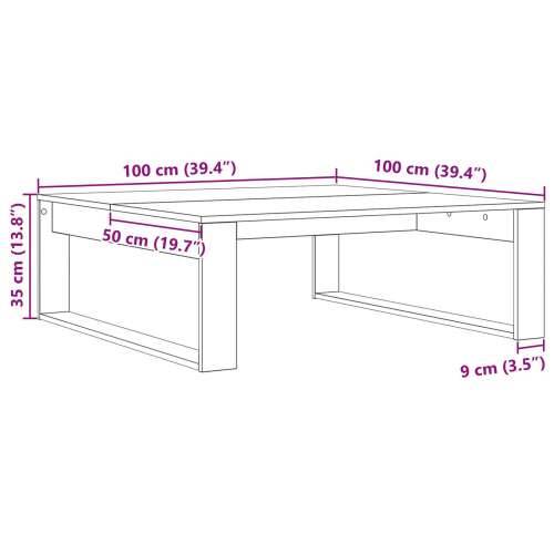 Stolić za kavu Crni hrast 100x100x35 cm od lakiranog drva Cijena