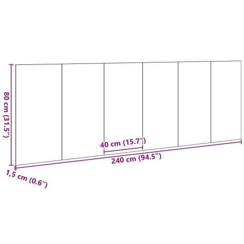 zidna glava kreveta iz crnog hrasta 240x1.5x80 cm napravljena od inženjerskog drva Cijena