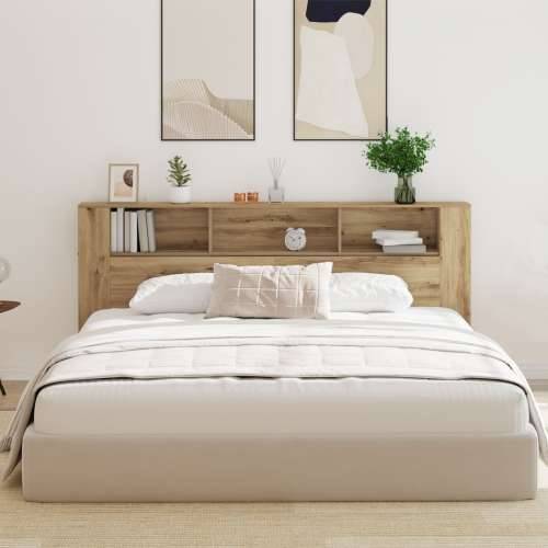 Glava kreveta s kabinetom od umjetnog hrasta 220x18,5x104,5 cm Cijena