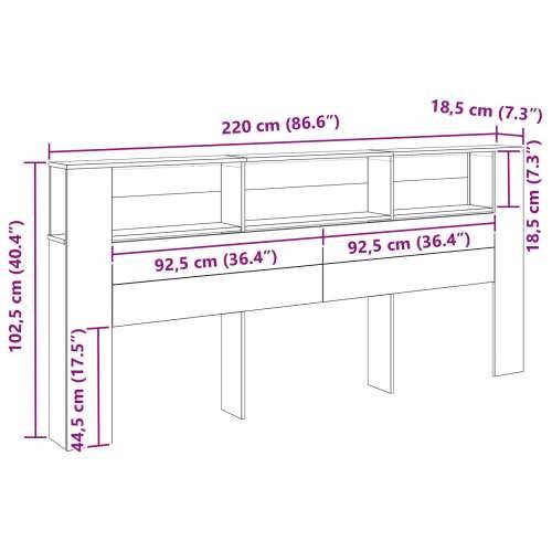 Glava kreveta Ormar Crni Hrast 220x18,5x104,5 cm Cijena