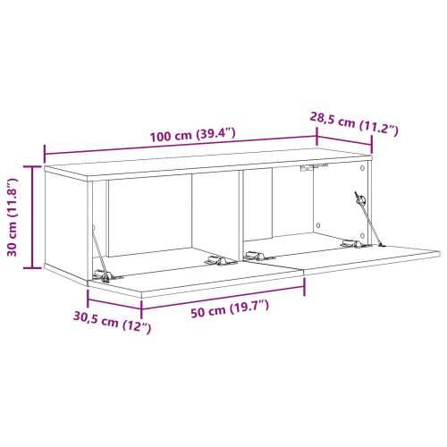 TV ormarići 2 kom Crni Hrast 100x30x30 cm Od konstruiranog drva Cijena