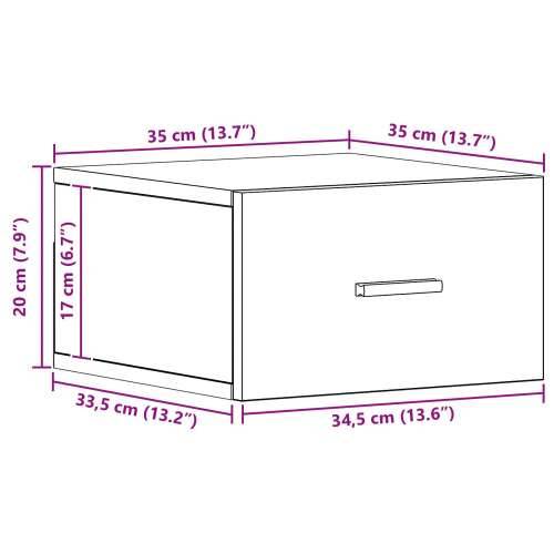 Zidni noćni ormarić 2 kom Crni hrast 35x35x20 cm Cijena