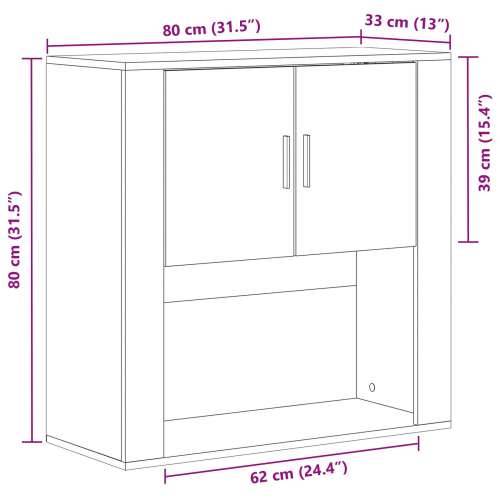 ormar na zidu Staro drvo 80x33x80 cm Ugrađeno drvo Cijena