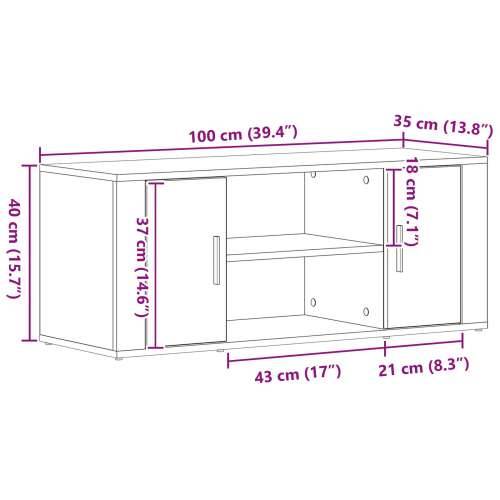 TV kabinet od umjetnog drveta Artisan Oak 100x35x40 cm Cijena
