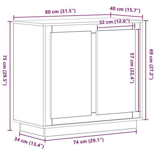 Sideboard Artisan Hrast 80x34x75 cm Izrađeno od drva Cijena