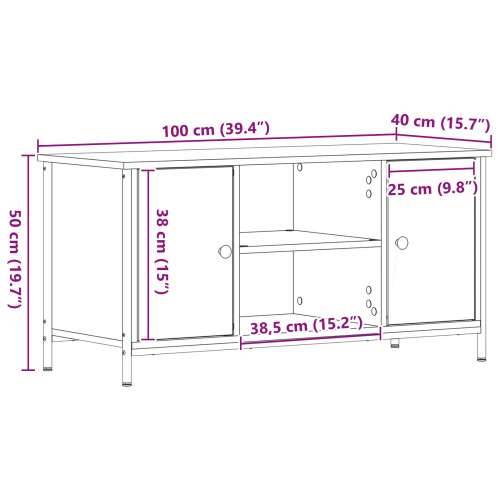 TV Kablinet Stari Učin b100x40x50 cm Inženjersko drvo i čelik Cijena