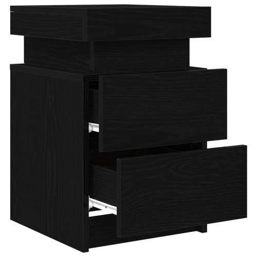 Noćni ormarić s LED svjetlima Crni Oak 35x39x55 cm Cijena
