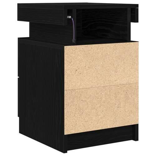 Noćni ormarić s LED svjetlima Crni Oak 35x39x55 cm Cijena