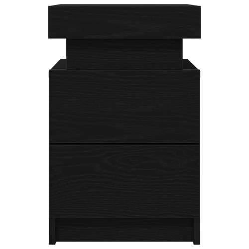 Noćni ormarić s LED svjetlima Crni Oak 35x39x55 cm Cijena