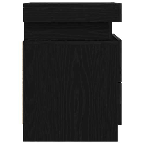 Noćni ormarić s LED svjetlima Crni Oak 35x39x55 cm Cijena