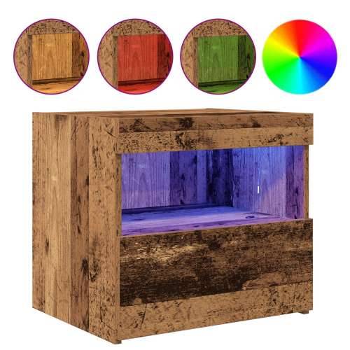 Noćni ormarići s LED svjetlima 2 komada Stari drvo 50x40x45 cm Cijena