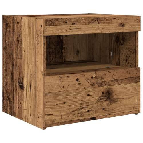 Noćni ormarići s LED svjetlima 2 komada Stari drvo 50x40x45 cm Cijena