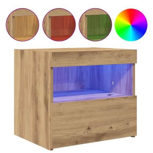 Noćni ormarići s LED svjetlima 2 komada Artisan hrast 50x40x45 cm Cijena
