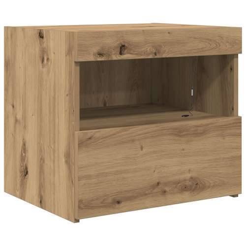 Noćni ormarići s LED svjetlima 2 komada Artisan hrast 50x40x45 cm Cijena