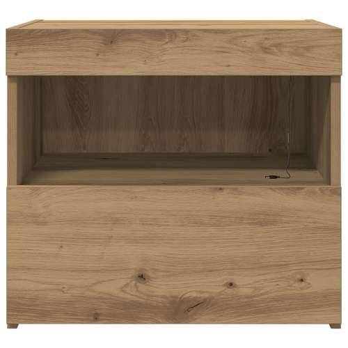 Noćni ormarići s LED svjetlima 2 komada Artisan hrast 50x40x45 cm Cijena