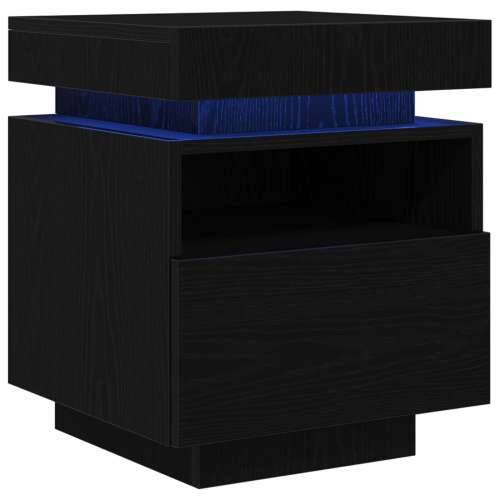 Noćni ormarić s LED svjetlima Crna hrast 40x39x48,5 cm Cijena