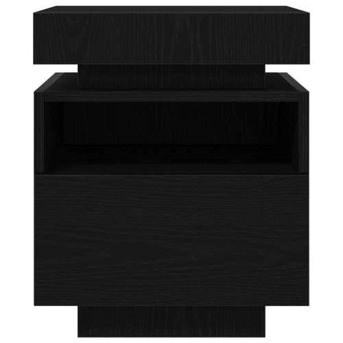 Noćni ormarić s LED svjetlima Crna hrast 40x39x48,5 cm Cijena