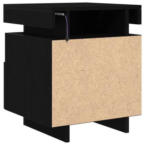 Noćni ormarić s LED svjetlima 2 kom crni hrast 40x39x48,5 cm Cijena
