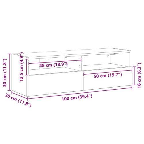 TV zidna jednostavna ormarić stari drvo 100x30x30 cm konstruirano drvo Cijena