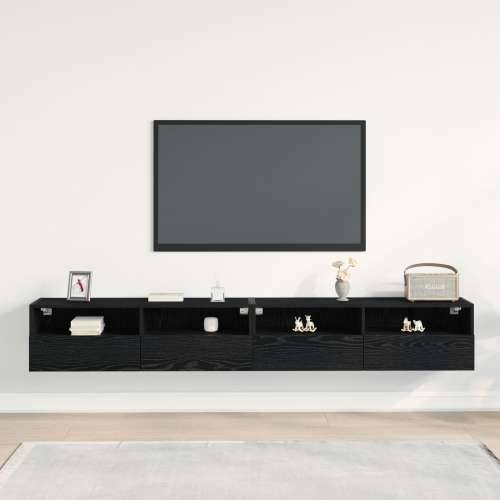 TV Zidni Ormarić 2 kom Crni Hrast 100x30x30 cm Konstruirano drvo Cijena