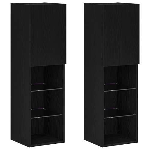 LED TV Kabinet 2 kom Crni Hrast 30,5x30x102 cm Konstruirano drvo Cijena