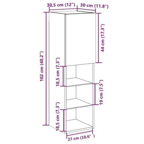 LED TV Kabinet 2 kom Crni Hrast 30,5x30x102 cm Konstruirano drvo Cijena
