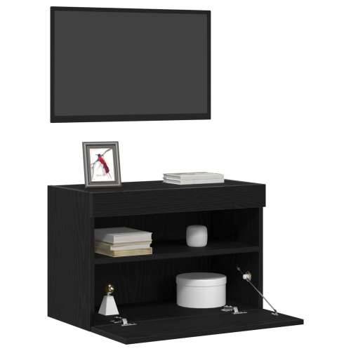 TV zidna komoda s LED svjetlima Crni hrast 60x30x40 cm Cijena