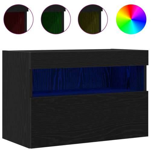 TV zidna komoda s LED svjetlima Crni hrast 60x30x40 cm Cijena