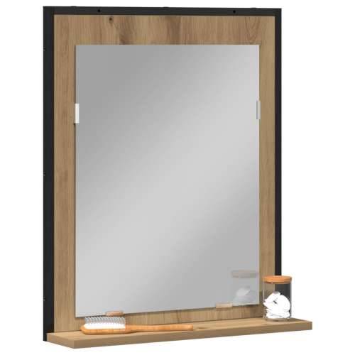 Ogledalo za kupaonicu Umjetnički hrast 50x12x60 cm Konstruirano drvo Cijena