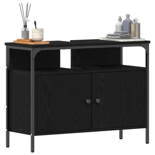 Ormar za Lavabo - Umivaonik Crna Hrast 80x30x60 cm Upravna drvena ploča Cijena