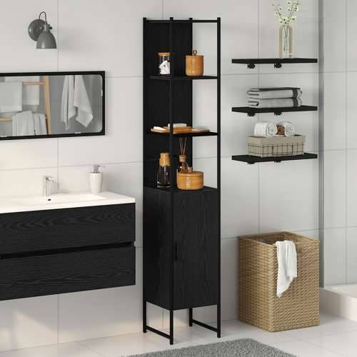 Ormar za kupaonicu Crna hrast 33x33x185,5 cm Kompozitno drvo Cijena