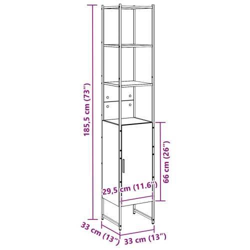 Ormar za kupaonicu Crna hrast 33x33x185,5 cm Kompozitno drvo Cijena