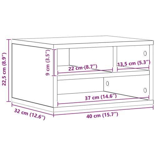 Stalak za pisač Crna hrast 40x32x22,5 cm inženjerska drvo Cijena