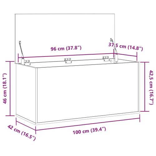 Kutija za pohranu s poklopcem od starog drva 100x42x46 cm Odnosna drva Cijena