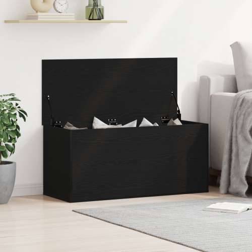 Kutija za pohranu s poklopcem Crna hrast 100x42x46 cm Konstruirano drvo Cijena